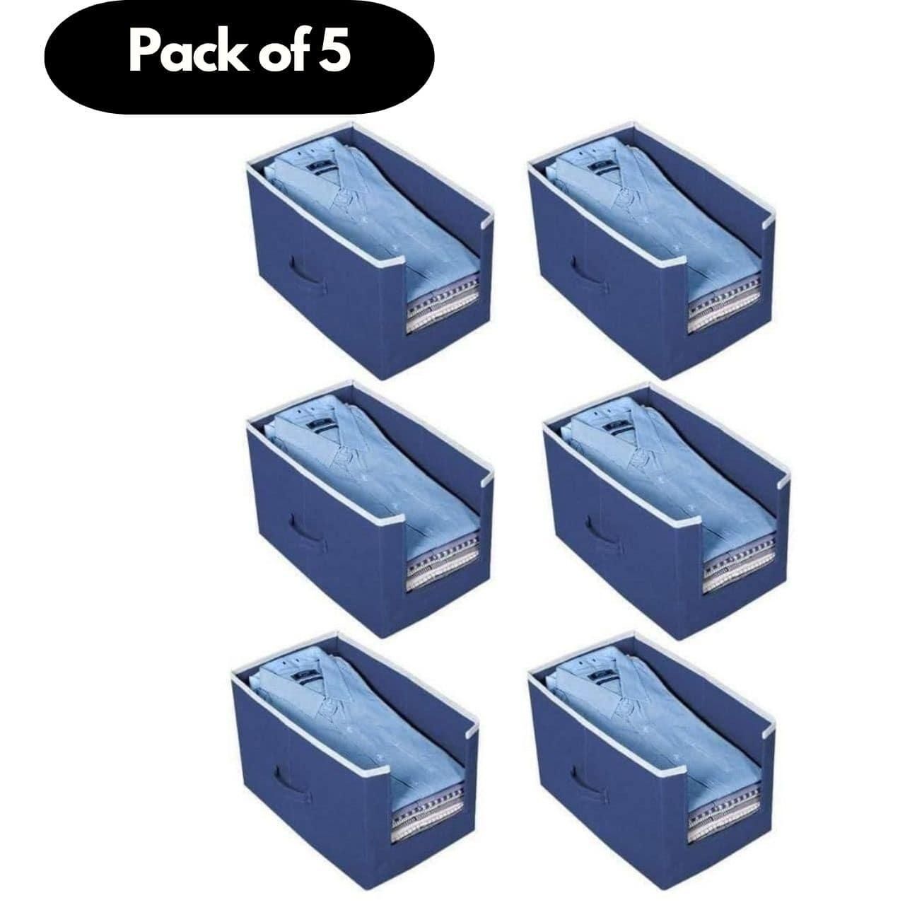 Closet Organizer-Foldable Shirts and Clothing Organizer Stackers Pack of 5